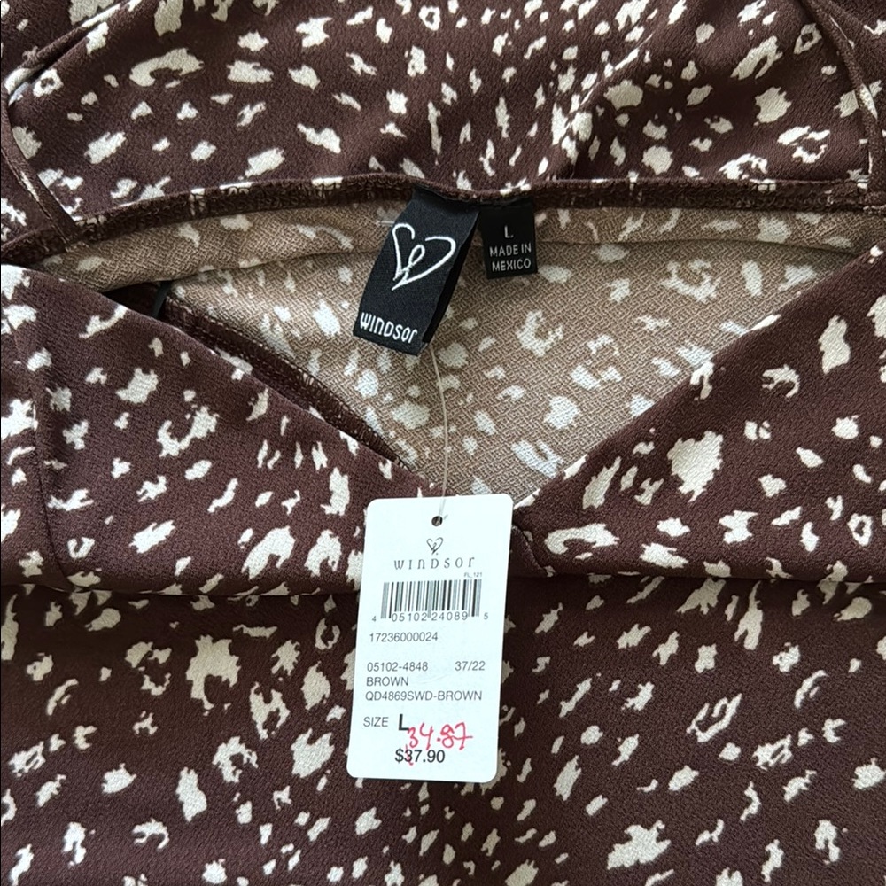 Windsor Brown and Cream Spotted Midi Slip Dress - Picture 2 of 2